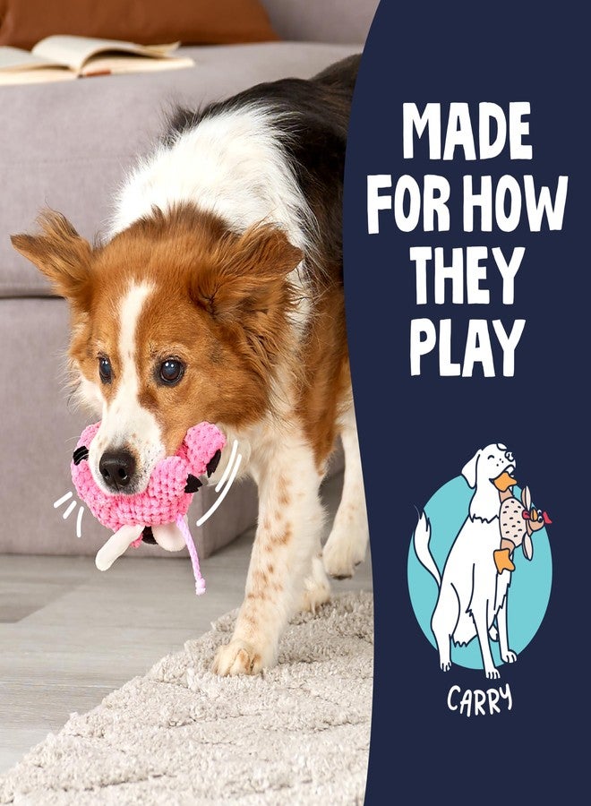 goDog Just for Me Flying Pig Checkers with Chew Guard Technology Tough Plush Dog Toy, Pink, Small - Image 5